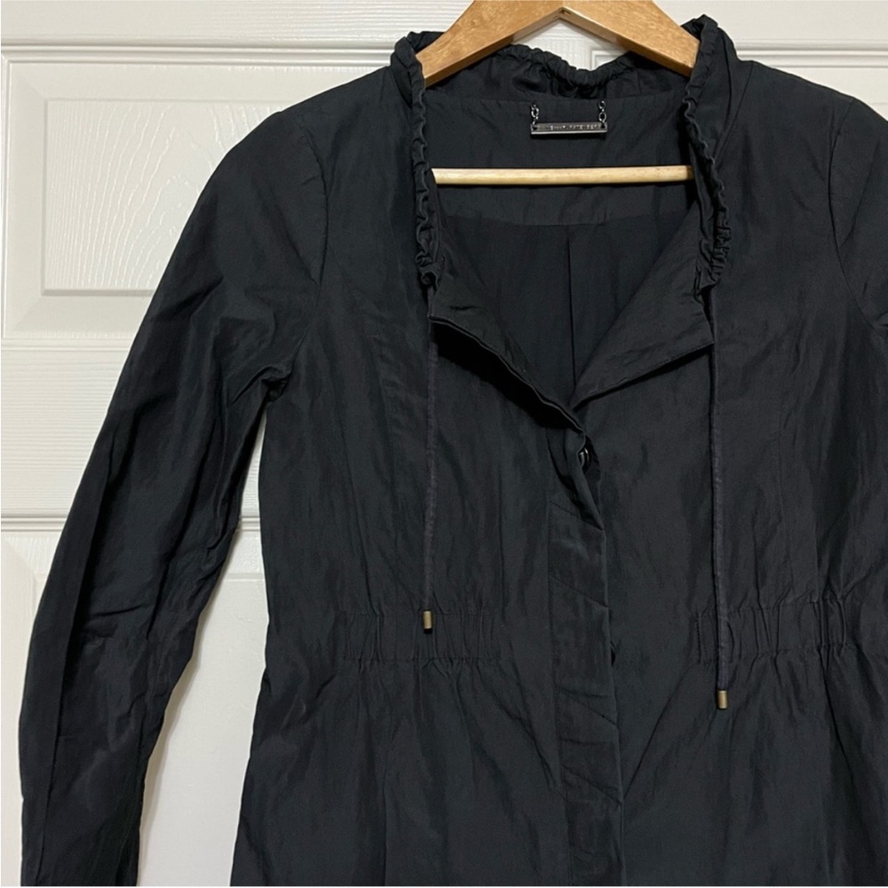 Diane Von Furstenberg trench coat with ruffle detail - size 2 - Picture 3 of 5
